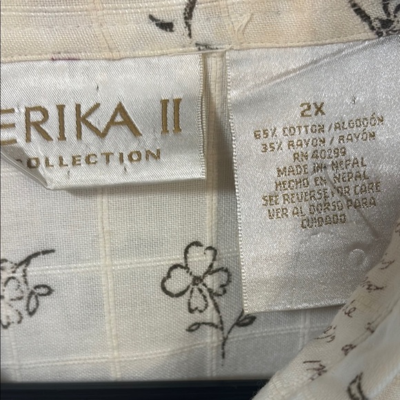 Vintage Cream Floral Button-Down Shirt - Picture 2 of 9